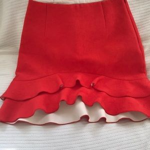 Orange Sandro Ruffle Skirt Pristine 1